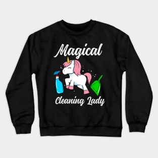 Unicorn cleaning lady Crewneck Sweatshirt